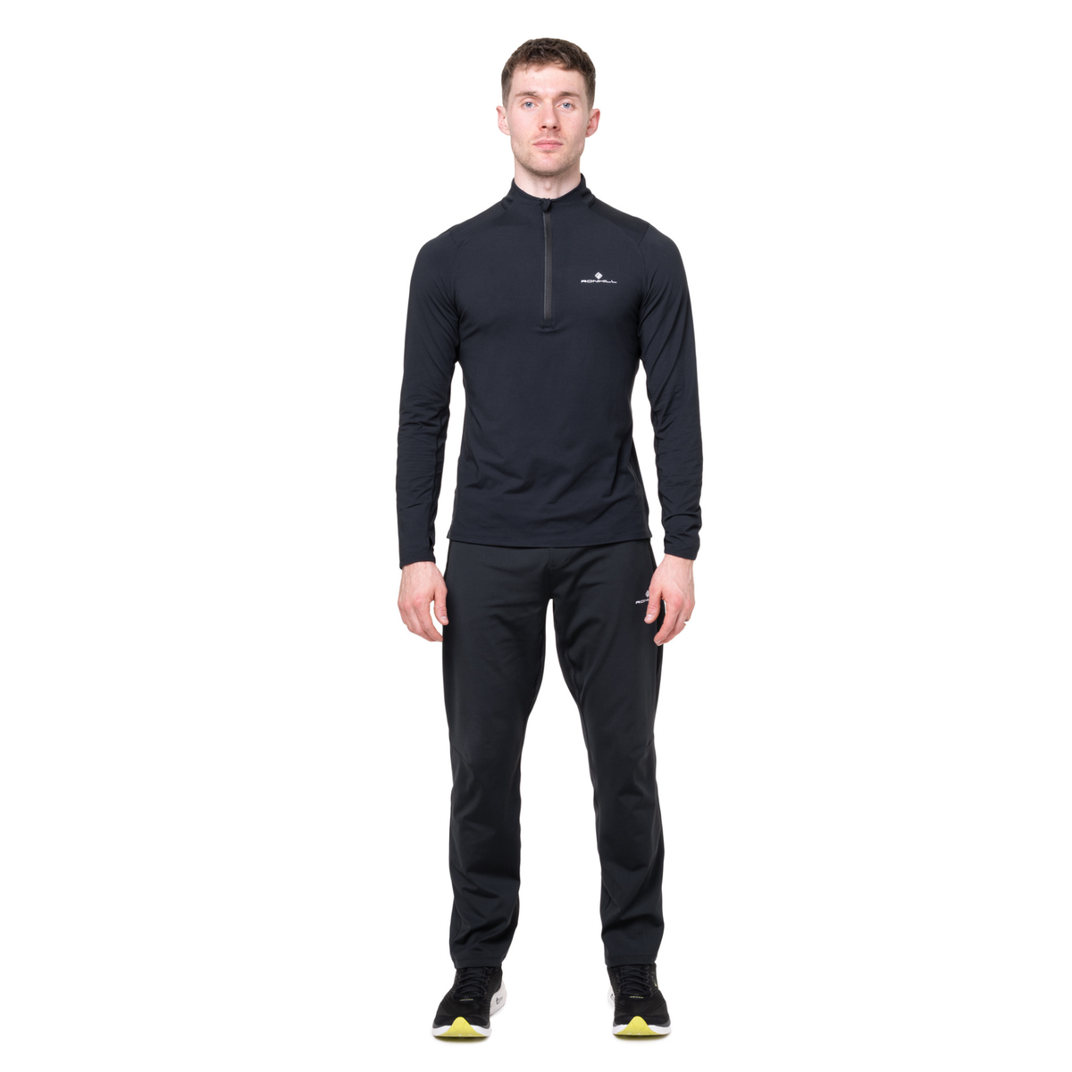 Ronhill Men's Core Thermal Half Zip Base Layer Top (Black/Bright White)