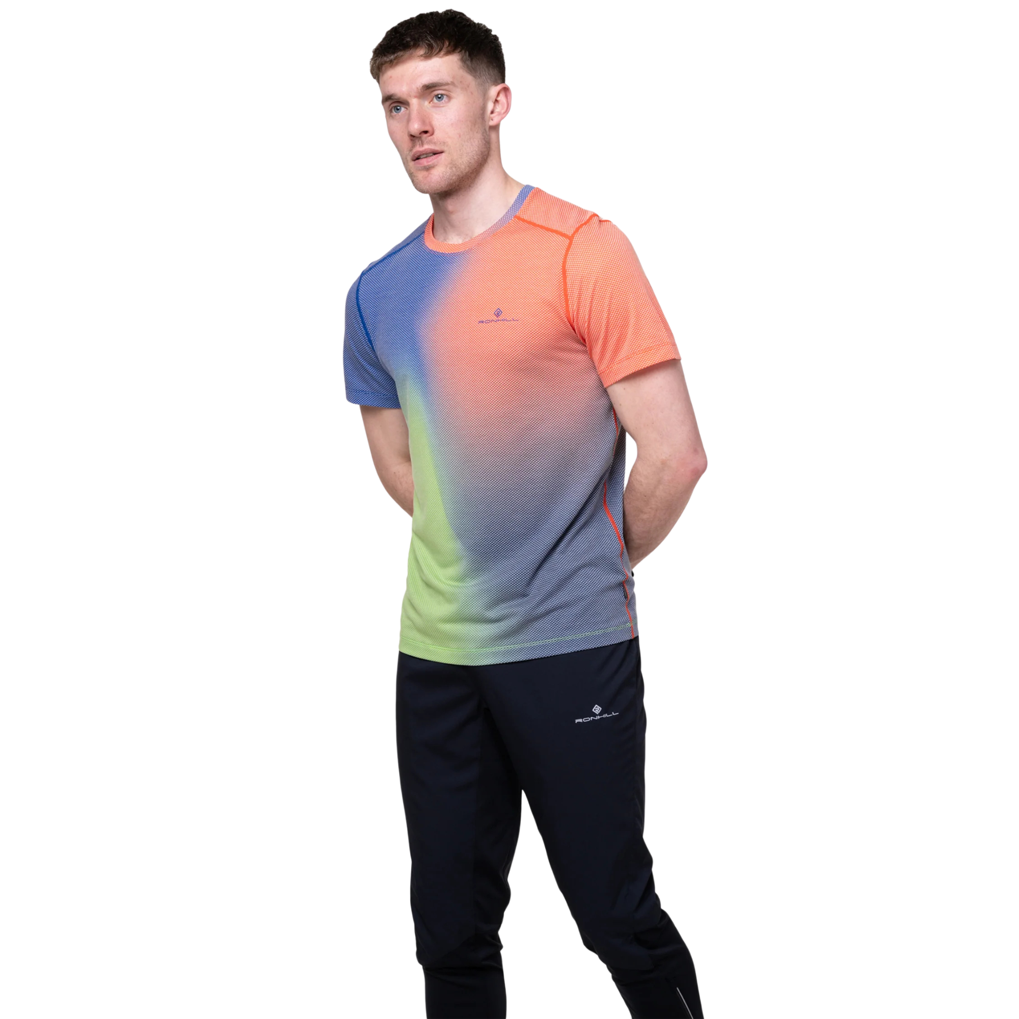 Ronhill Men's Tech Golden Hour Short Sleeve Technical Tee (Dark Cobalt Merge)