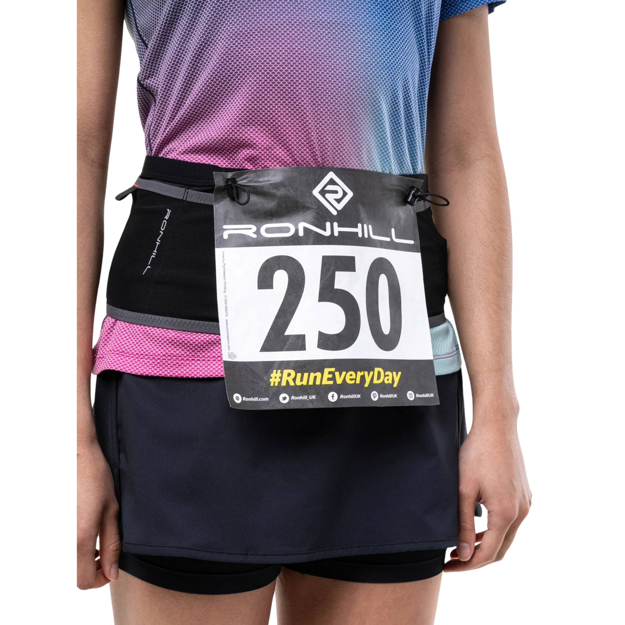 Ronhill Unisex Speed 360 Running Belt (Black/Ronhill Red)