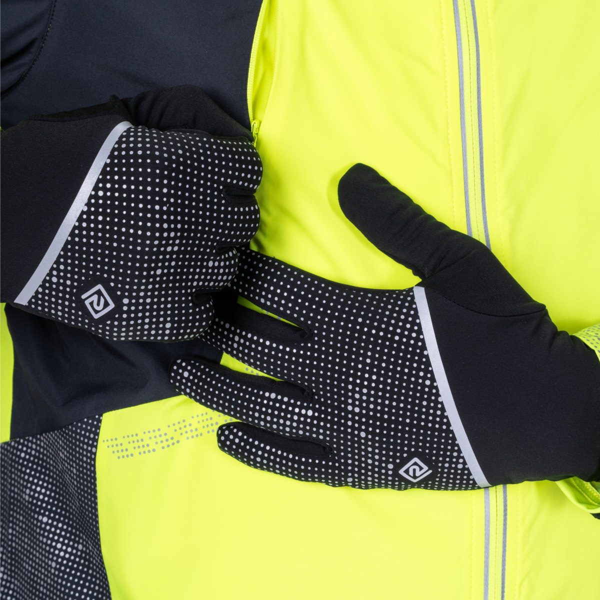 Ronhill Unisex Reflect Gloves (Black/Reflect)