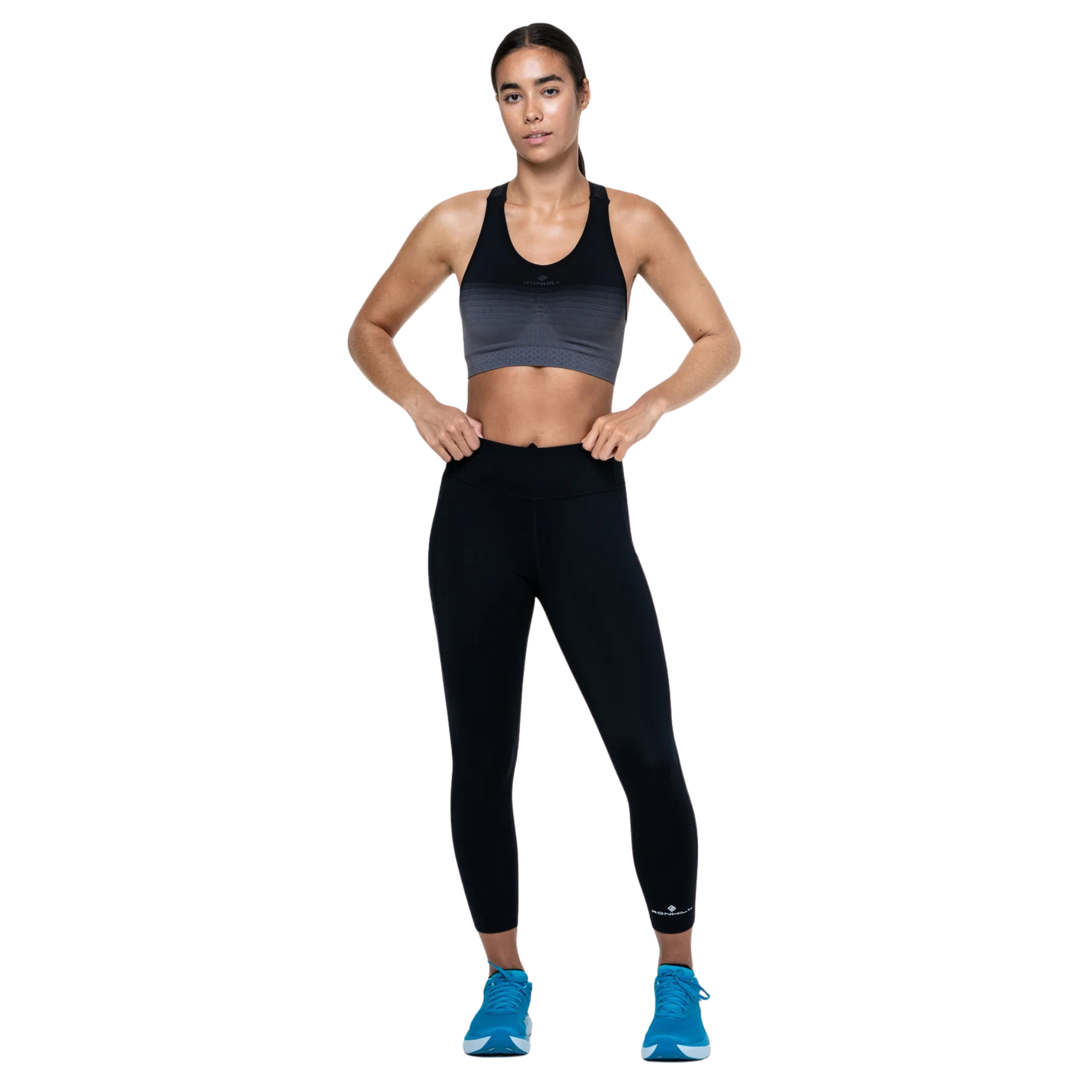 Ronhill Women's Core Crop Tights (Black/Bright White)