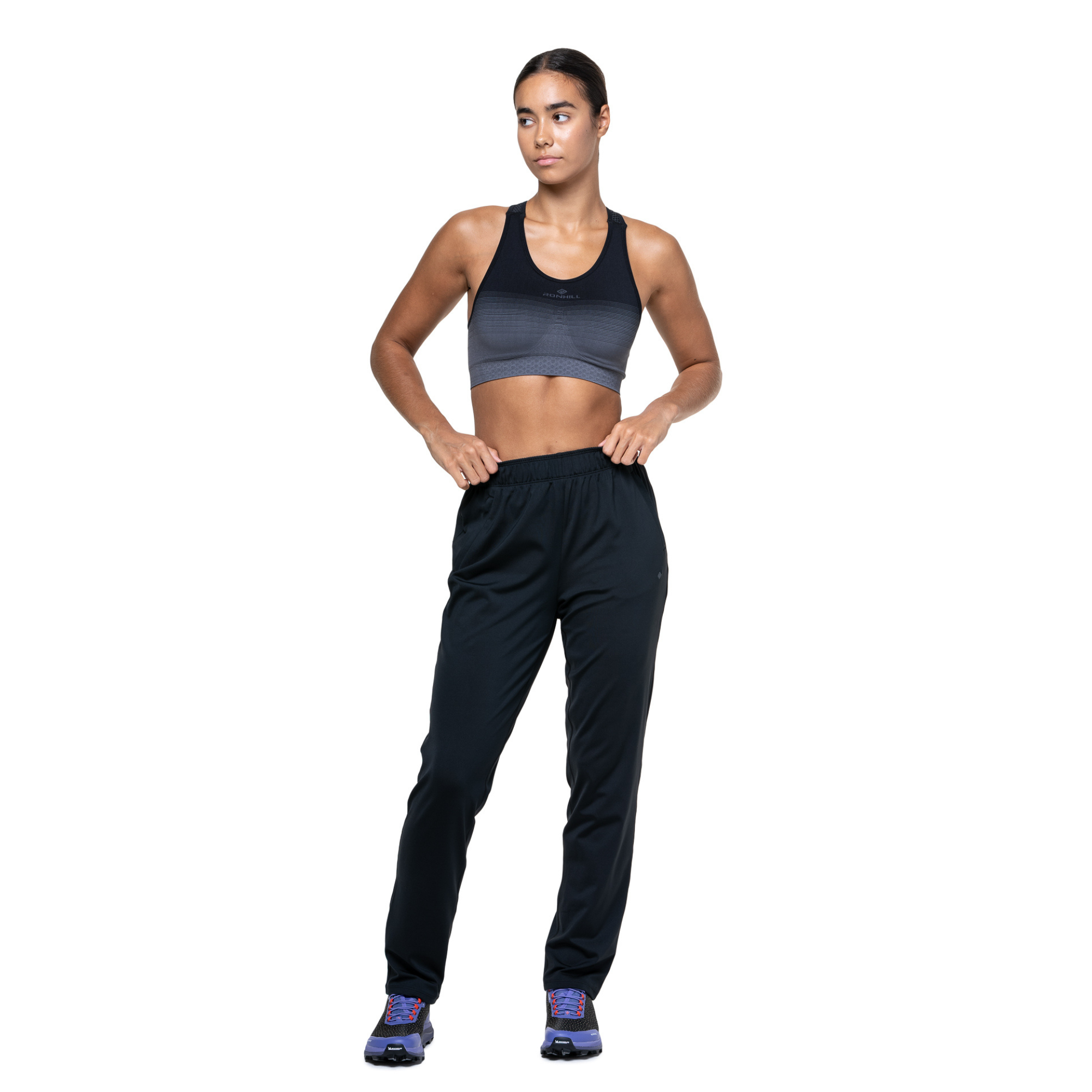 Ronhill Women's Core Slim Fit Trackster Trousers (All Black)