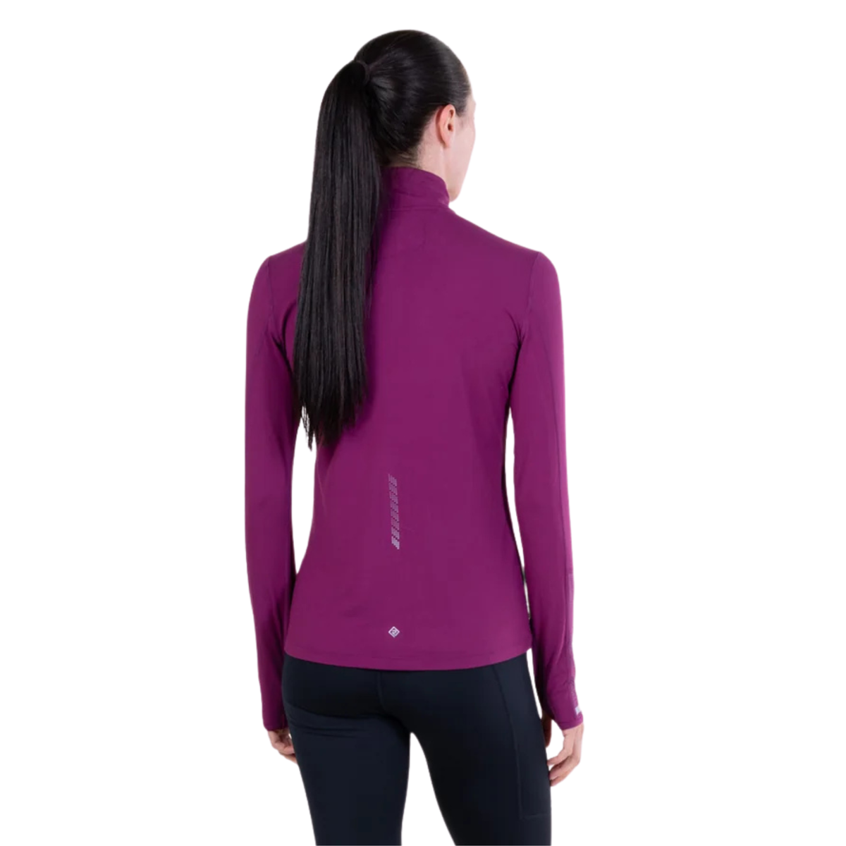 Ronhill Women's Tech Reflect Half Zip Base Layer Top (Blackcurrant/Reflect)
