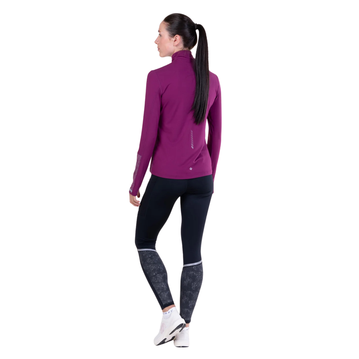 Ronhill Women's Tech Reflect Half Zip Base Layer Top (Blackcurrant/Reflect)