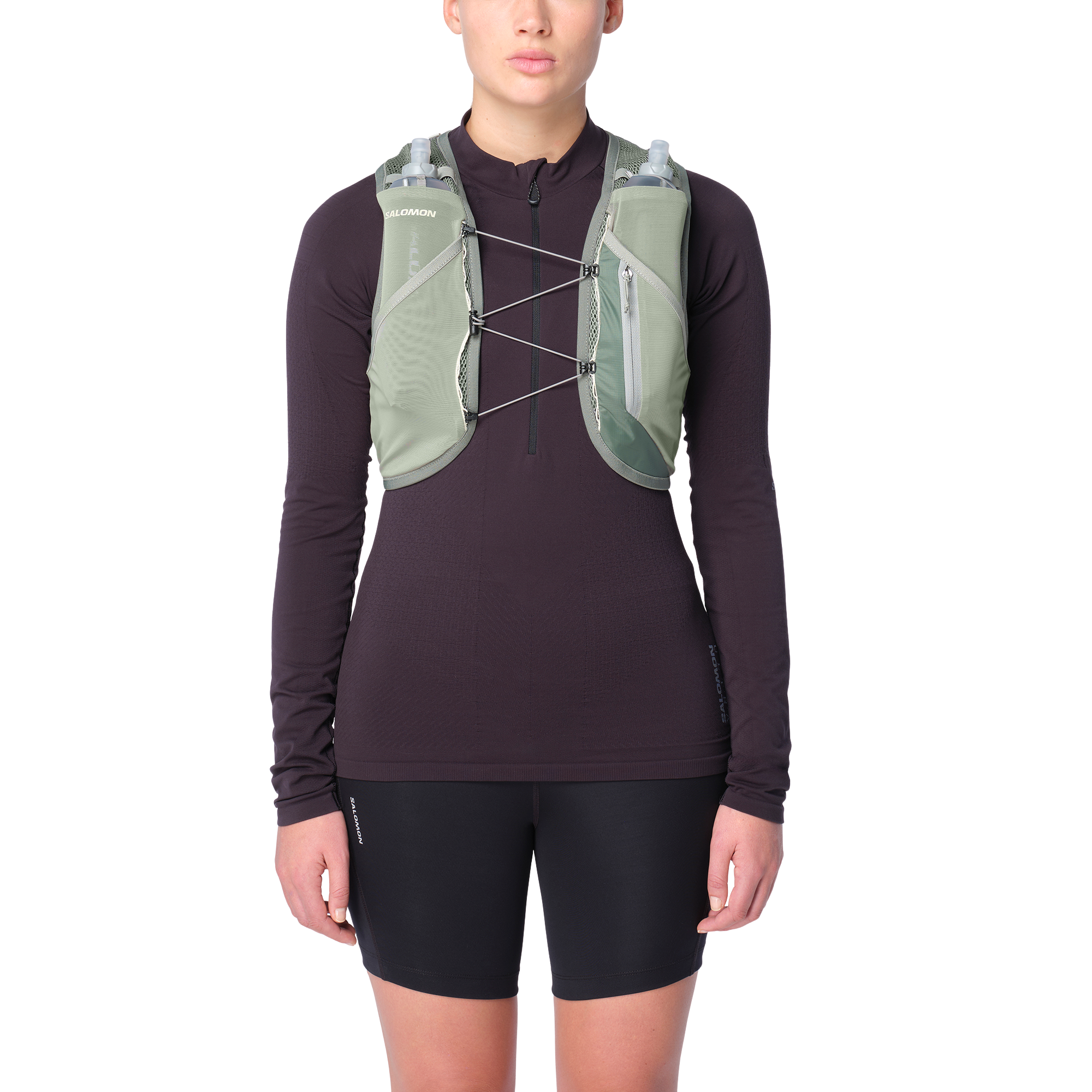 Salomon Unisex Active Skin 8L Running Vest Set (Laurel Wreath)