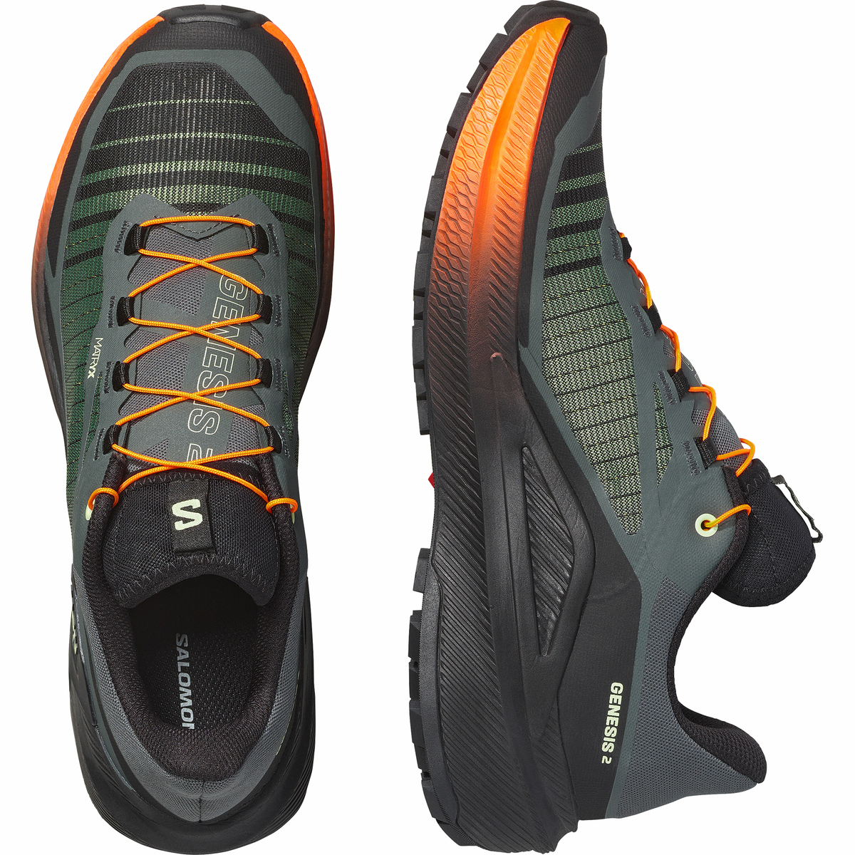 Salomon Men's Genesis 2 Trail Running Shoes (Urban Chic/Black/Lime Cream)