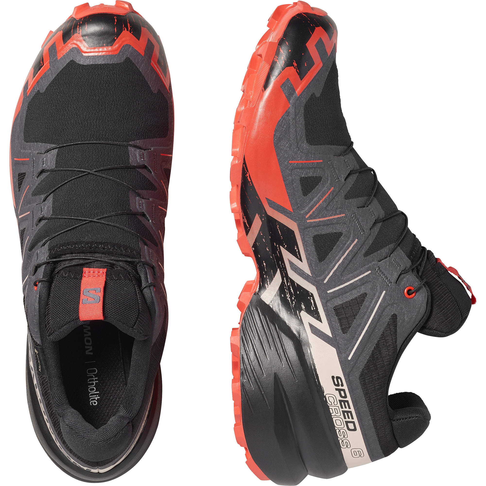 Salomon Men's Speedcross 6 Gore-Tex Trail Running Shoes (Black/Fiery Red)