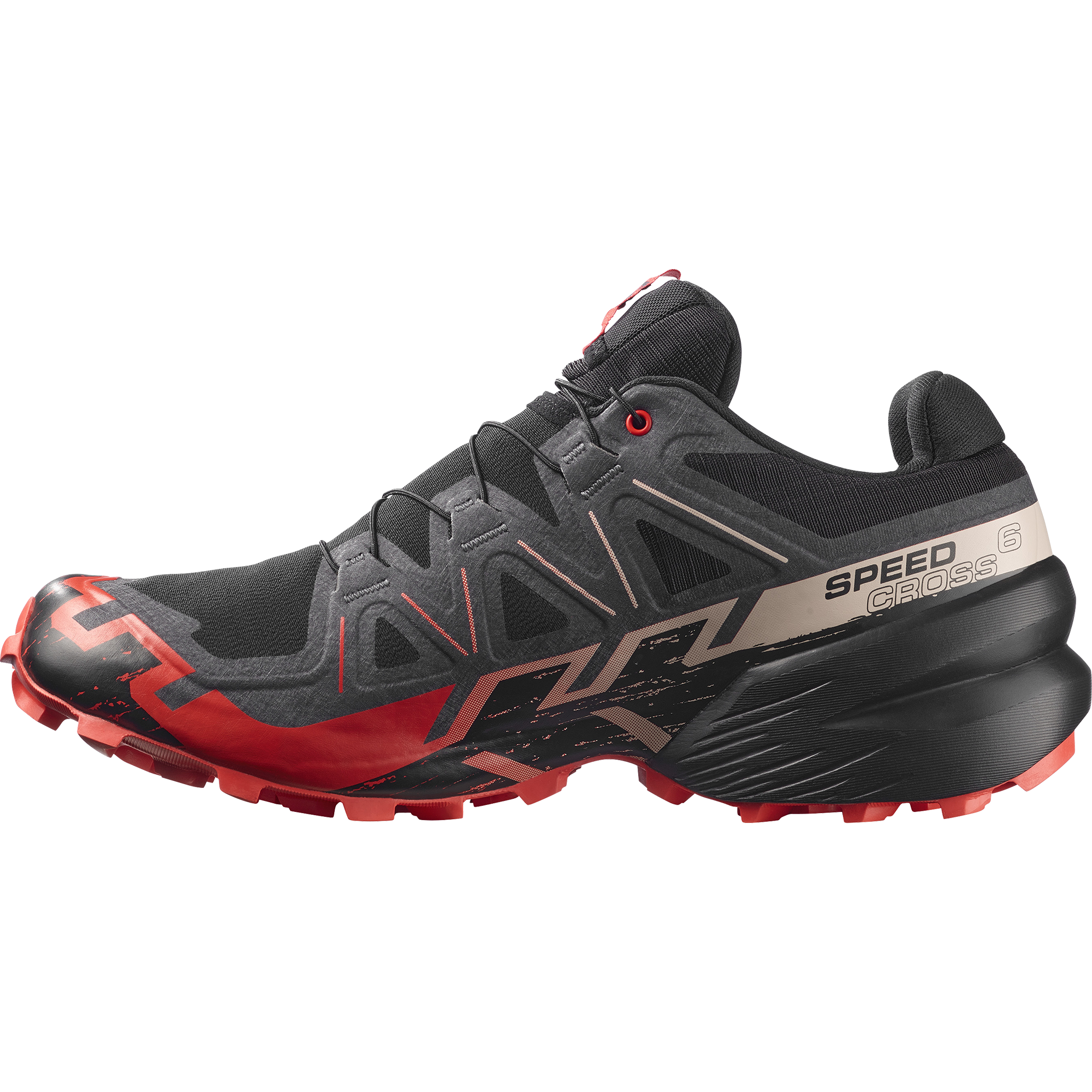 Salomon Men's Speedcross 6 Gore-Tex Trail Running Shoes (Black/Fiery Red)
