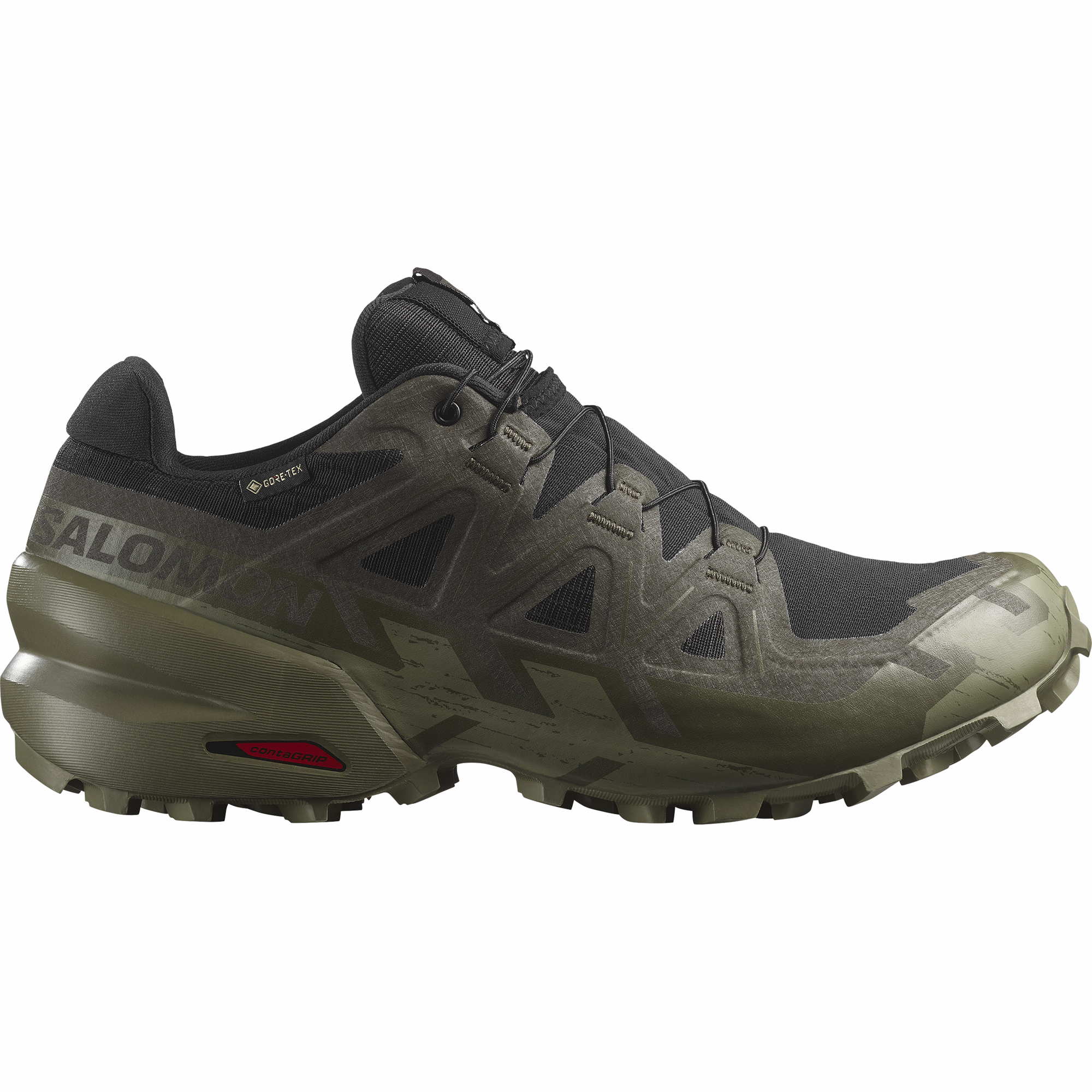 Salomon Men's Speedcross 6 Gore-Tex Trail Running Shoes Black Peat Deep Lichen Green L47584100