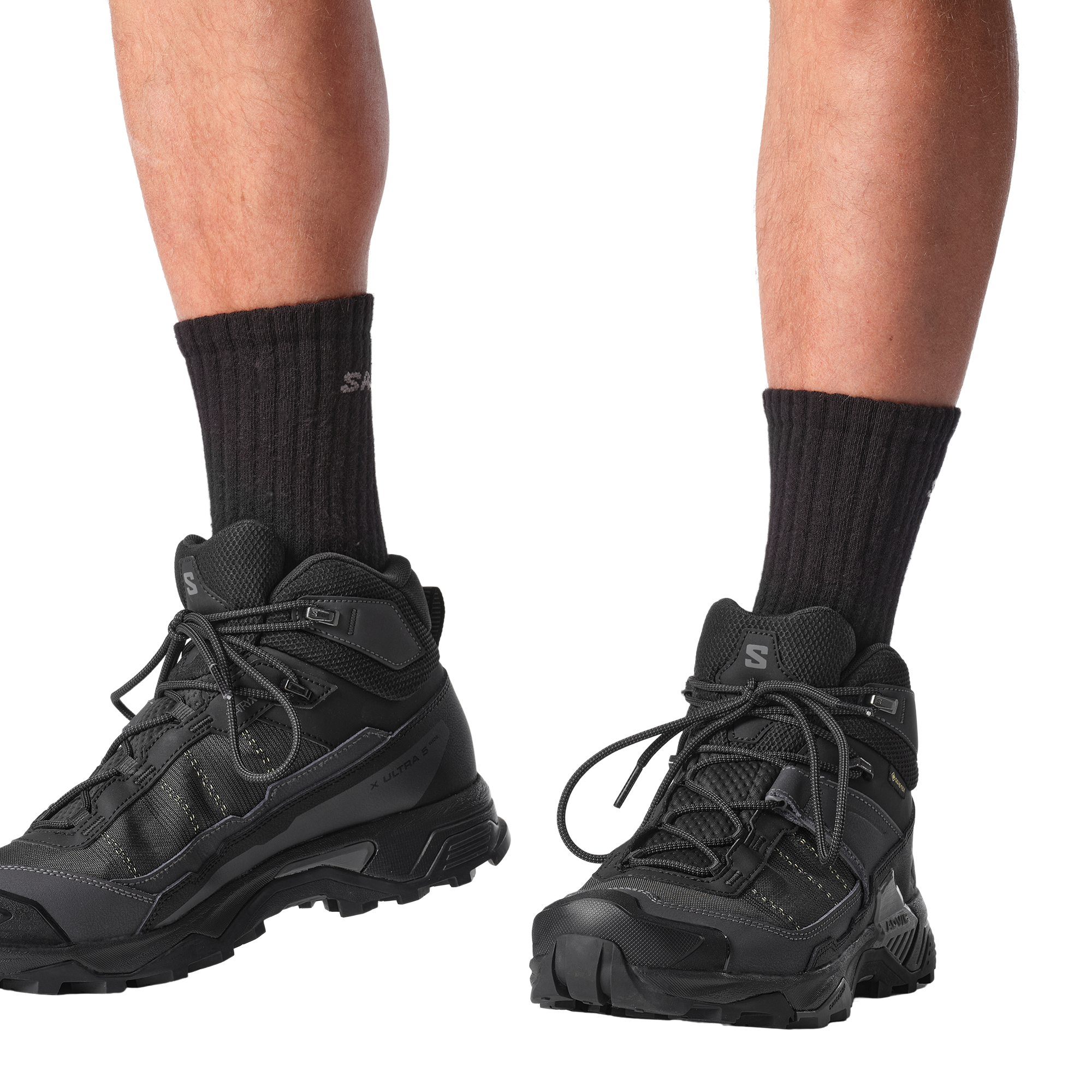 Salomon Men's X Ultra 5 Gore-Tex Wide Fit Mid Trail Boots (Black/Asphalt/Castlerock)