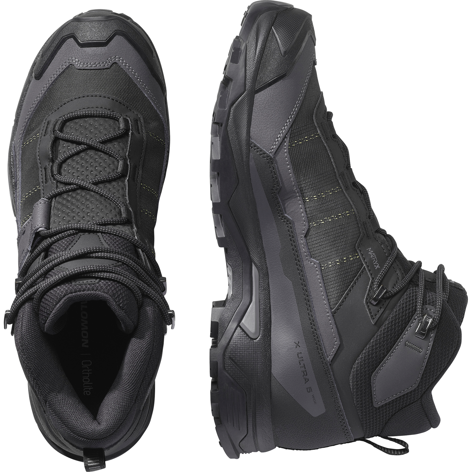 Salomon Men's X Ultra 5 Gore-Tex Wide Fit Mid Trail Boots (Black/Asphalt/Castlerock)