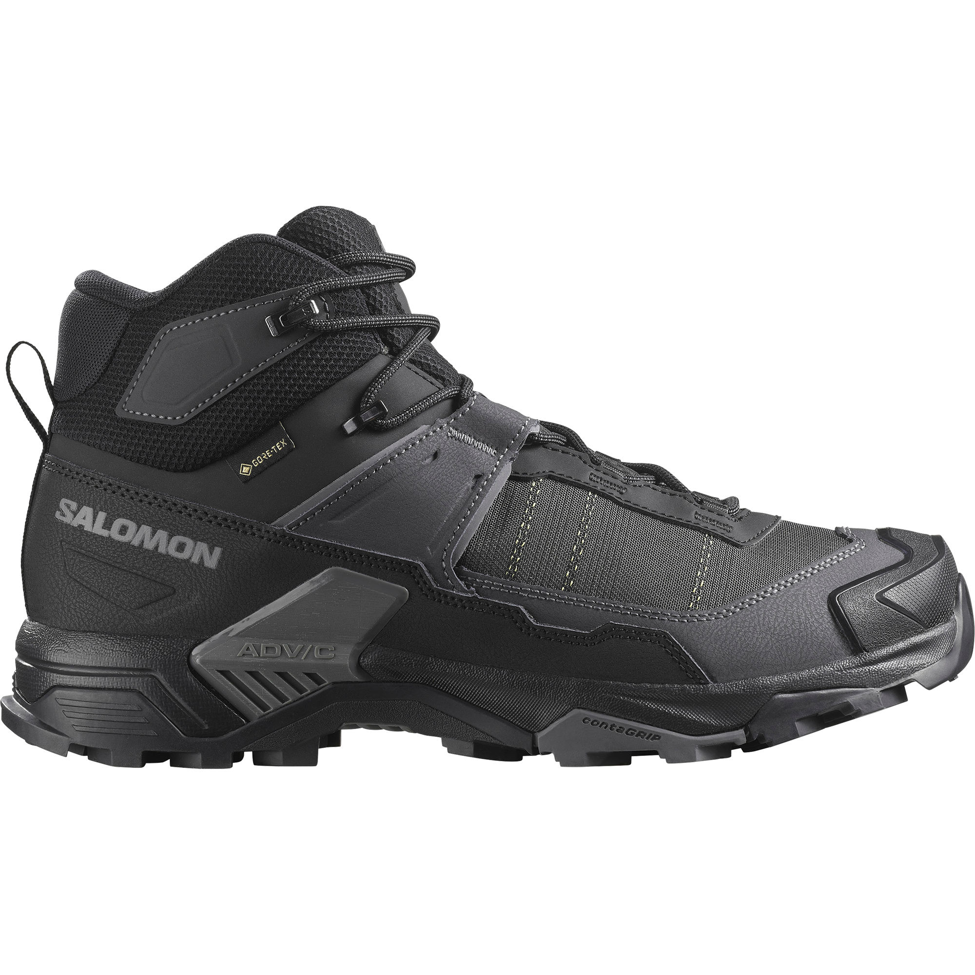 Salomon Men's X Ultra 5 Gore-Tex Wide Fit Mid Trail Boots (Black/Asphalt/Castlerock)