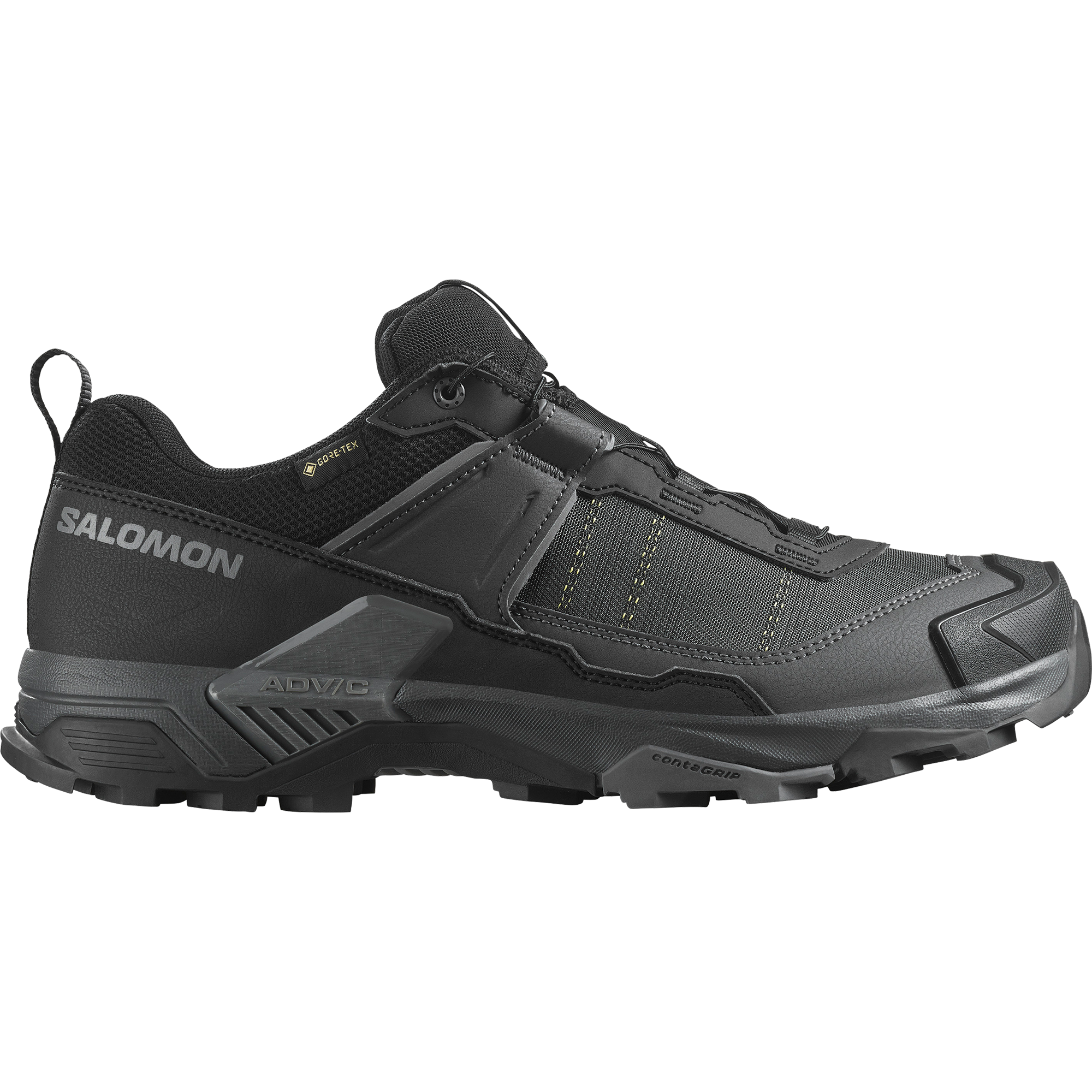 Salomon Men's X Ultra 5 Gore-Tex Wide Fit Trail Shoes (Black/Asphalt/Castlerock)
