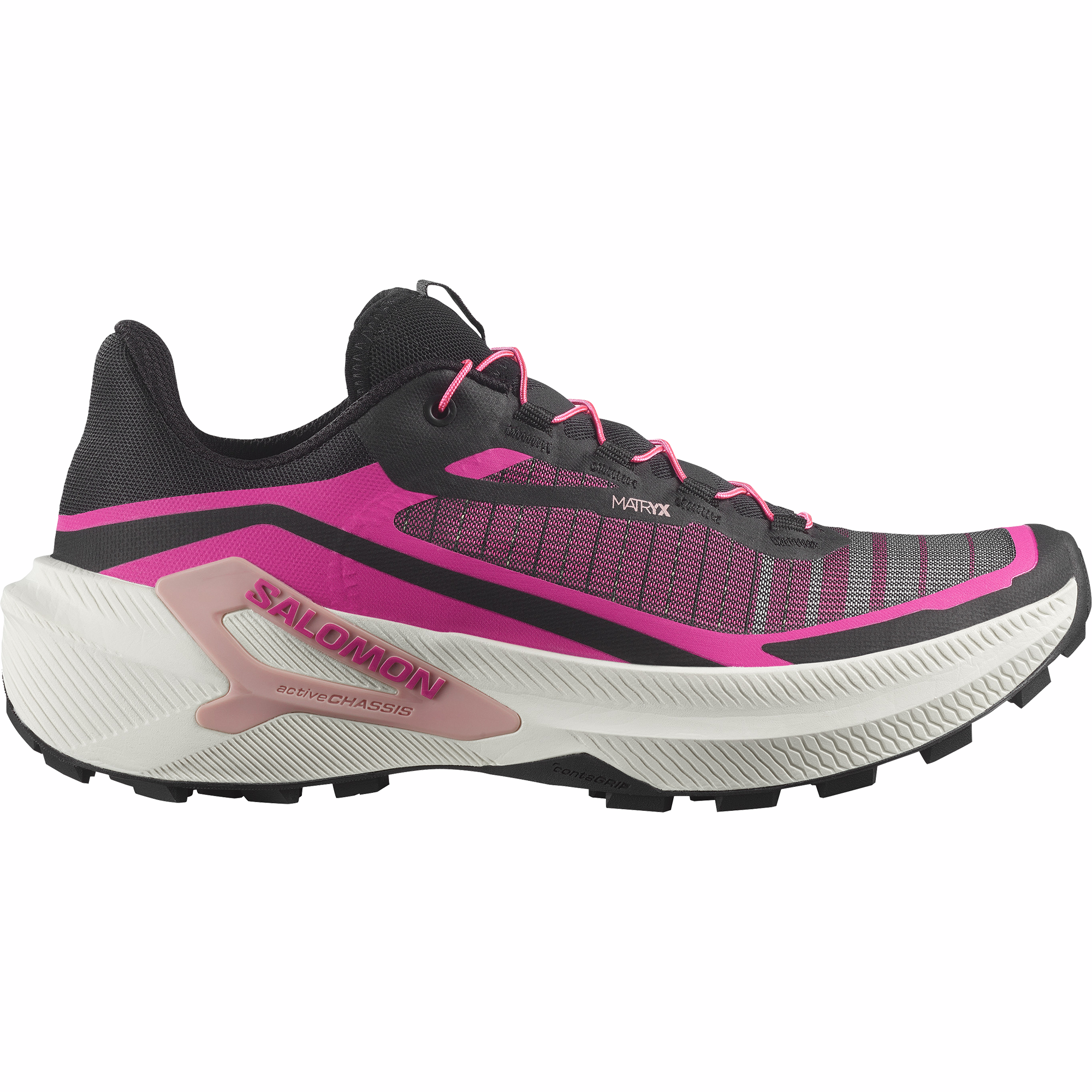 Salomon Women's Genesis 2 Trail Running Shoes Black Vanilla Ice Pink Yarrow L49305300