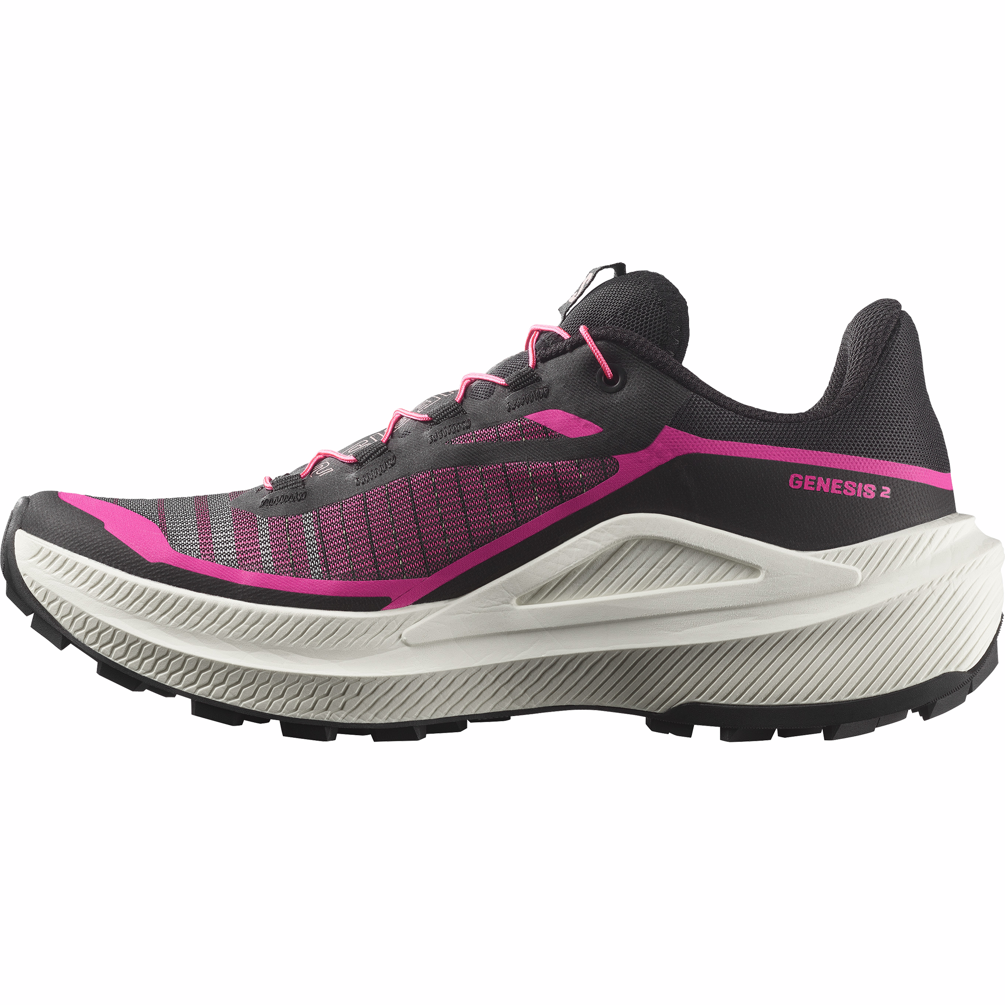 Salomon Women's Genesis 2 Trail Running Shoes Black Vanilla Ice Pink Yarrow L49305300