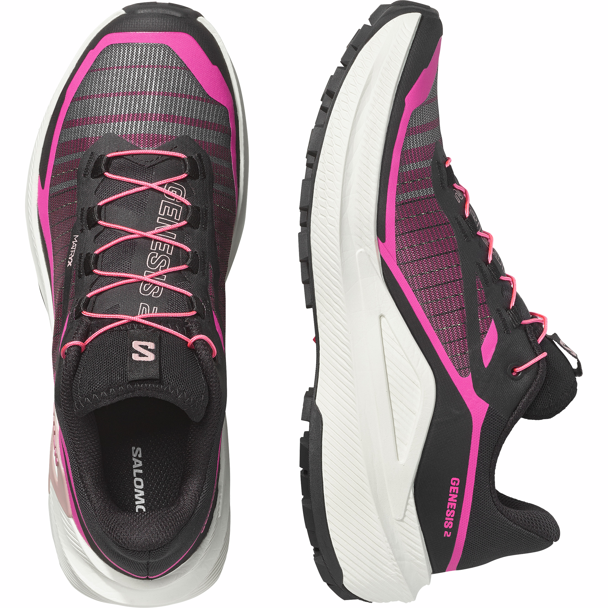 Salomon Women's Genesis 2 Trail Running Shoes Black Vanilla Ice Pink Yarrow L49305300