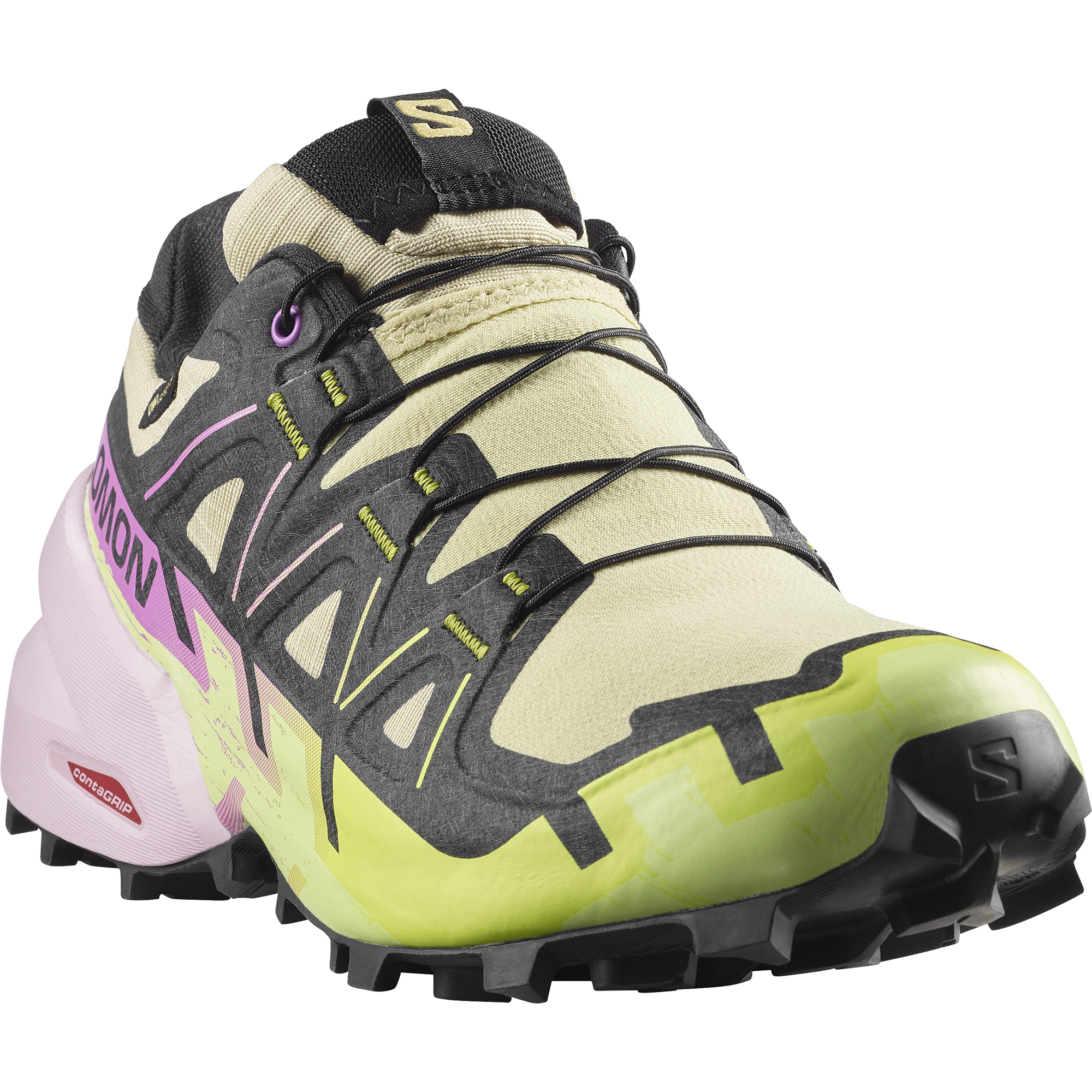 Salomon Women's Speedcross 6 Gore-Tex Trail Running Shoes (Bog/Dawn Pink)