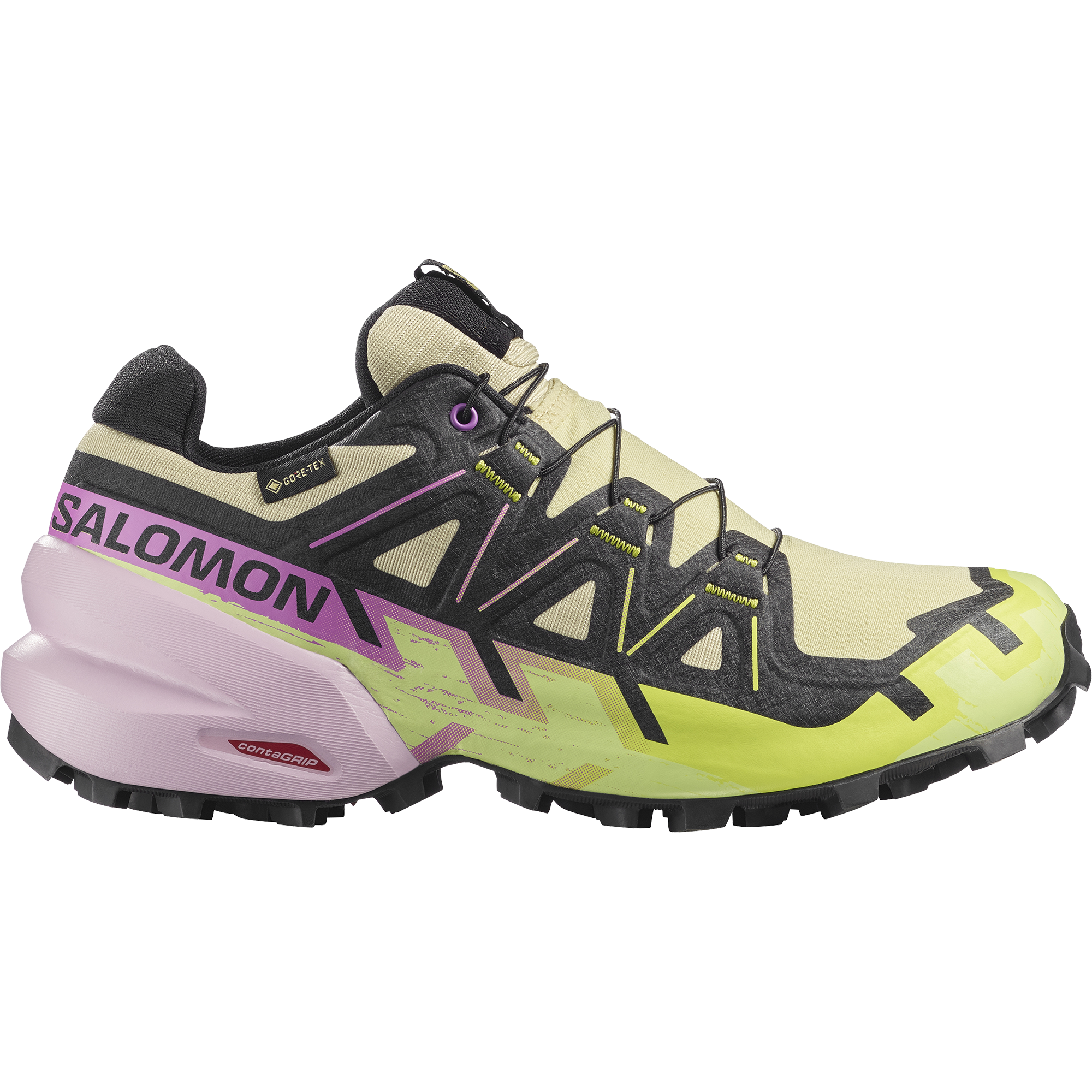Salomon Women's Speedcross 6 Gore-Tex Trail Running Shoes (Bog/Dawn Pink)