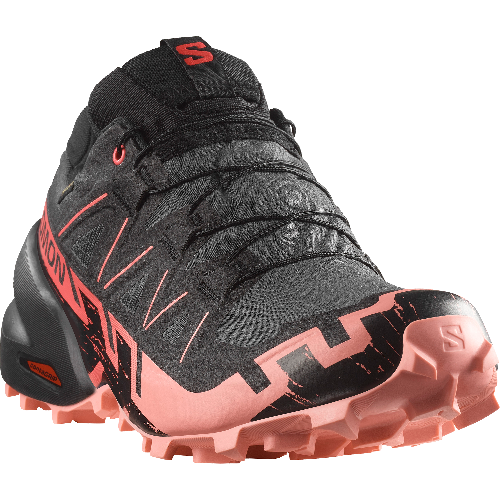 Salomon Women's Speedcross 6 Gore-Tex Trail Running Shoes (Nine Iron/Black/Flamingo Pink)