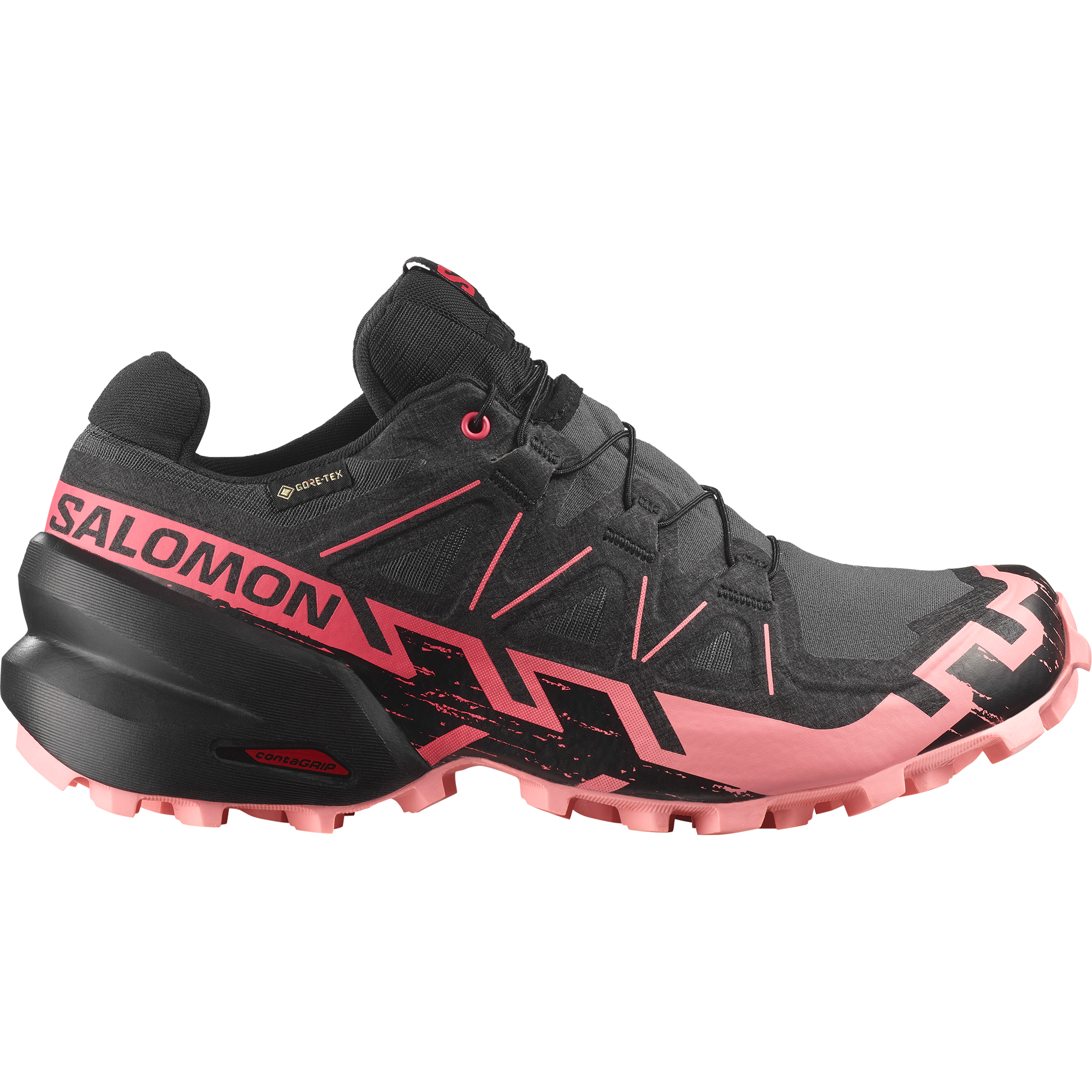 Salomon Women's Speedcross 6 Gore-Tex Trail Running Shoes (Nine Iron/Black/Flamingo Pink)