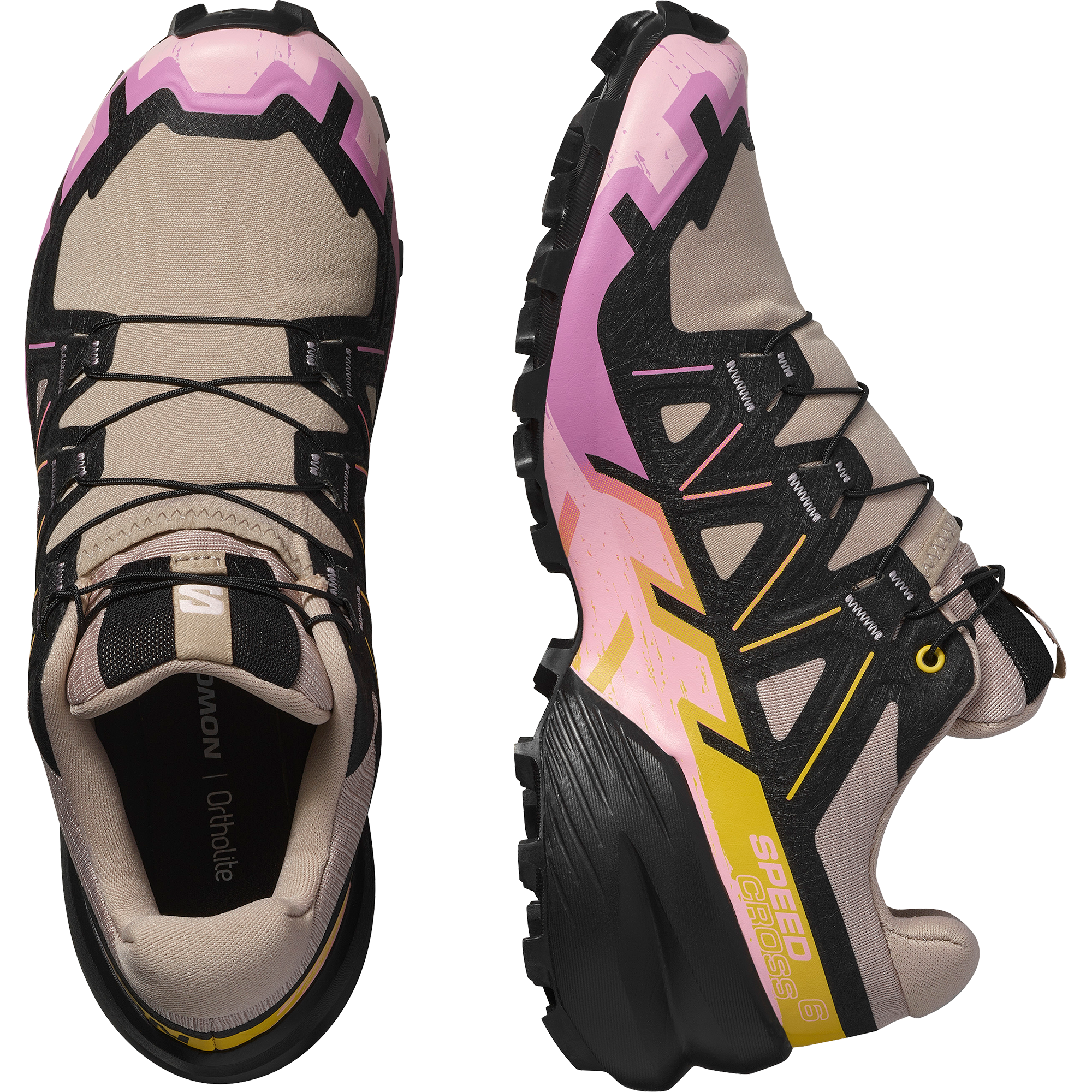 Salomon Women's Speedcross 6 Trail Running Shoes (Etherea/Black/Cyclamen)
