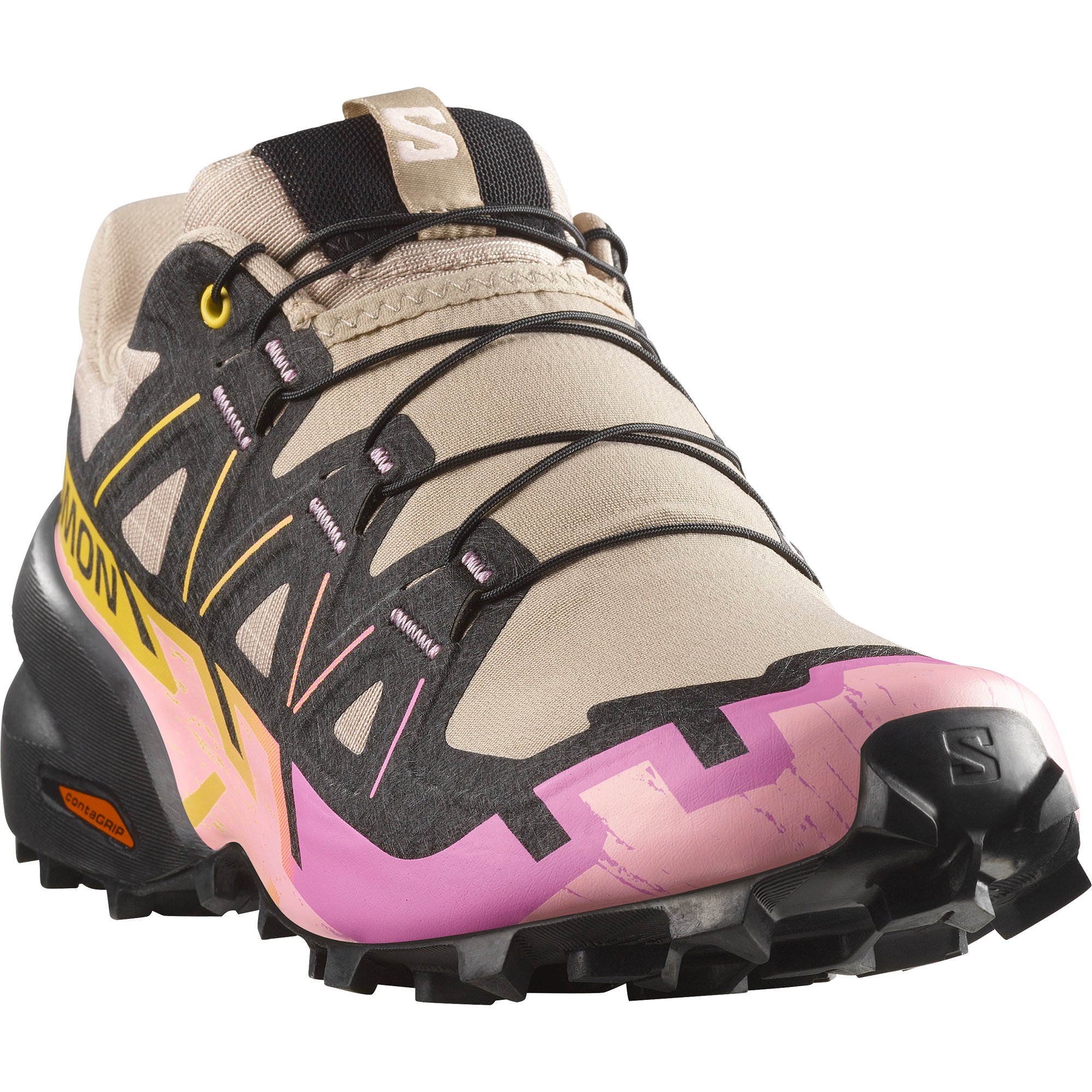 Salomon Women's Speedcross 6 Trail Running Shoes (Etherea/Black/Cyclamen)