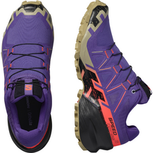 Load image into Gallery viewer, Salomon Women&#39;s Speedcross 6 Trail Running Shoes (Liberty/Black/Neon Flame)
