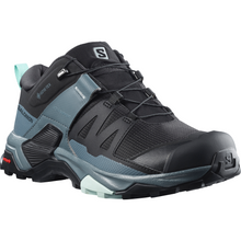 Load image into Gallery viewer, Salomon Women&#39;s X Ultra 4 Gore-Tex Trail Shoes (Black/Stormy Weather/Opal Blue)
