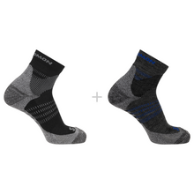 Load image into Gallery viewer, Salomon Unisex X Ultra Access Merino Blend Socks - 2 Pair Pack (Quarter Length)(Anthracite/Black)
