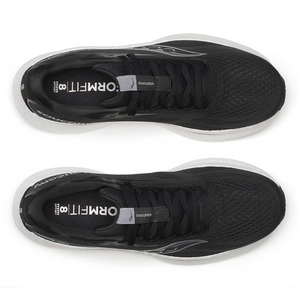 Saucony Men's Ride 18 Running Shoes - WIDE FIT (Black/White)