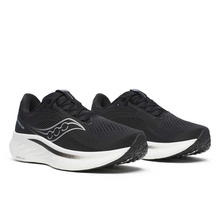 Load image into Gallery viewer, Saucony Men&#39;s Ride 18 Running Shoes - WIDE FIT (Black/White)
