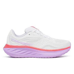 Saucony Women's Ride 18 Running Shoes (White/Coral)