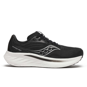 Saucony Women's Ride 18 Running Shoes - WIDE FIT (Black/White)