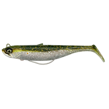Load image into Gallery viewer, Savage Gear Minnow Weedless 2+1 Soft Lure (12.5cm/Sinking/28g)(Green/Silver)
