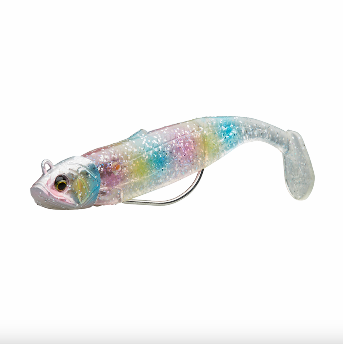Savage Gear Minnow Weedless 2+1 Soft Lure (12.5cm/Sinking/28g)(Green/Silver)