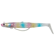 Load image into Gallery viewer, Savage Gear Sandeel V2 Weedless 2+1 Lure (13cm/Sinking/33g)(Cotton Candy)
