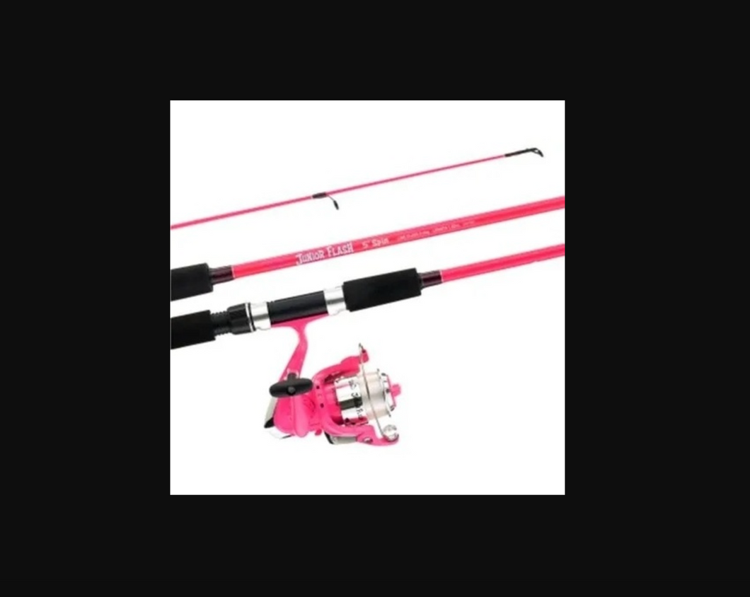 Jarvis Walker Junior Flash 5ft LED Spinning Rod + Reel + Line Combo (Pink)