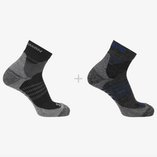 Load image into Gallery viewer, Salomon X Ultra Access Merino Blend Socks - 2 Pair Pack (Quarter Length)(Anthracite/Black)

