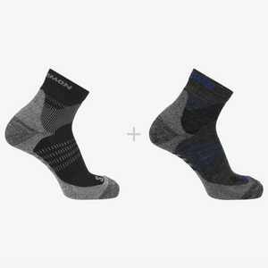 Salomon X Ultra Access Merino Blend Socks - 2 Pair Pack (Quarter Length)(Anthracite/Black)
