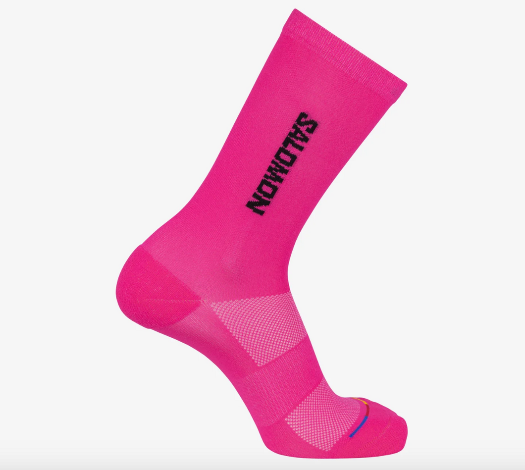 Salomon Unisex 365 Crew Length Socks (Knockout Pink/Black)