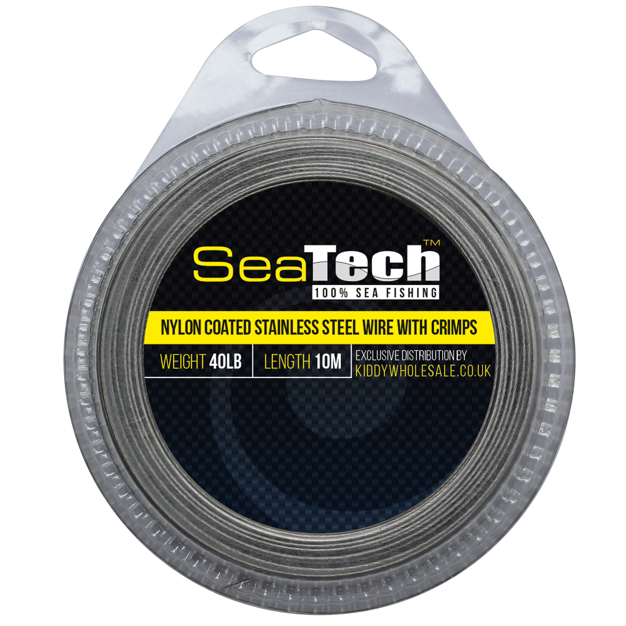 SeaTech Stainless Steel Nylon Coated Wire with Crimps (100lbs/7.5m)