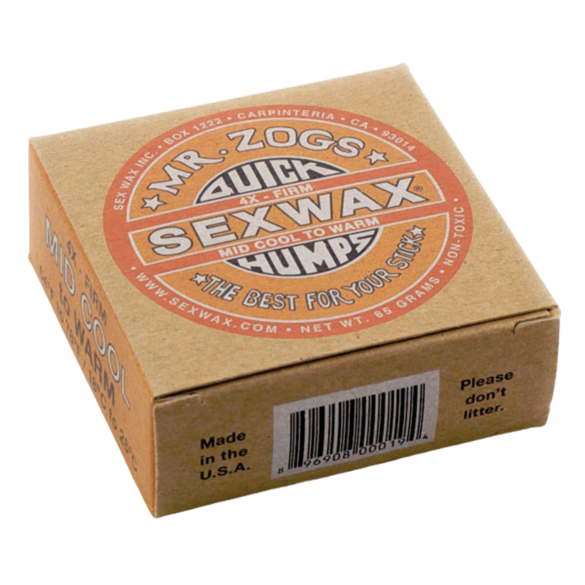 SexWax Quick Humps Surf Wax (Orange)(Firm - Mid Cool to Warm)