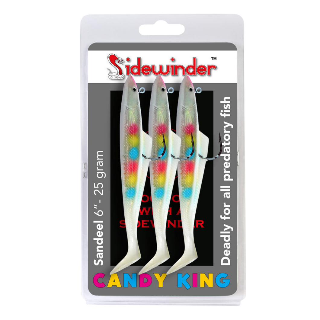 Sidewinder Sandeel Lure (6in/25g)(Candy King)(3 Pack)