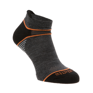 Silverpoint Unisex On The Move No Show Merino Blend Ankle Socks (Grey/Orange)