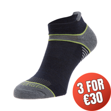 Load image into Gallery viewer, Silverpoint Unisex On The Move No Show Merino Blend Ankle Socks (Navy/Lime)

