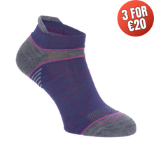 Load image into Gallery viewer, Silverpoint Unisex On The Move No Show Merino Blend Ankle Socks (Violet)
