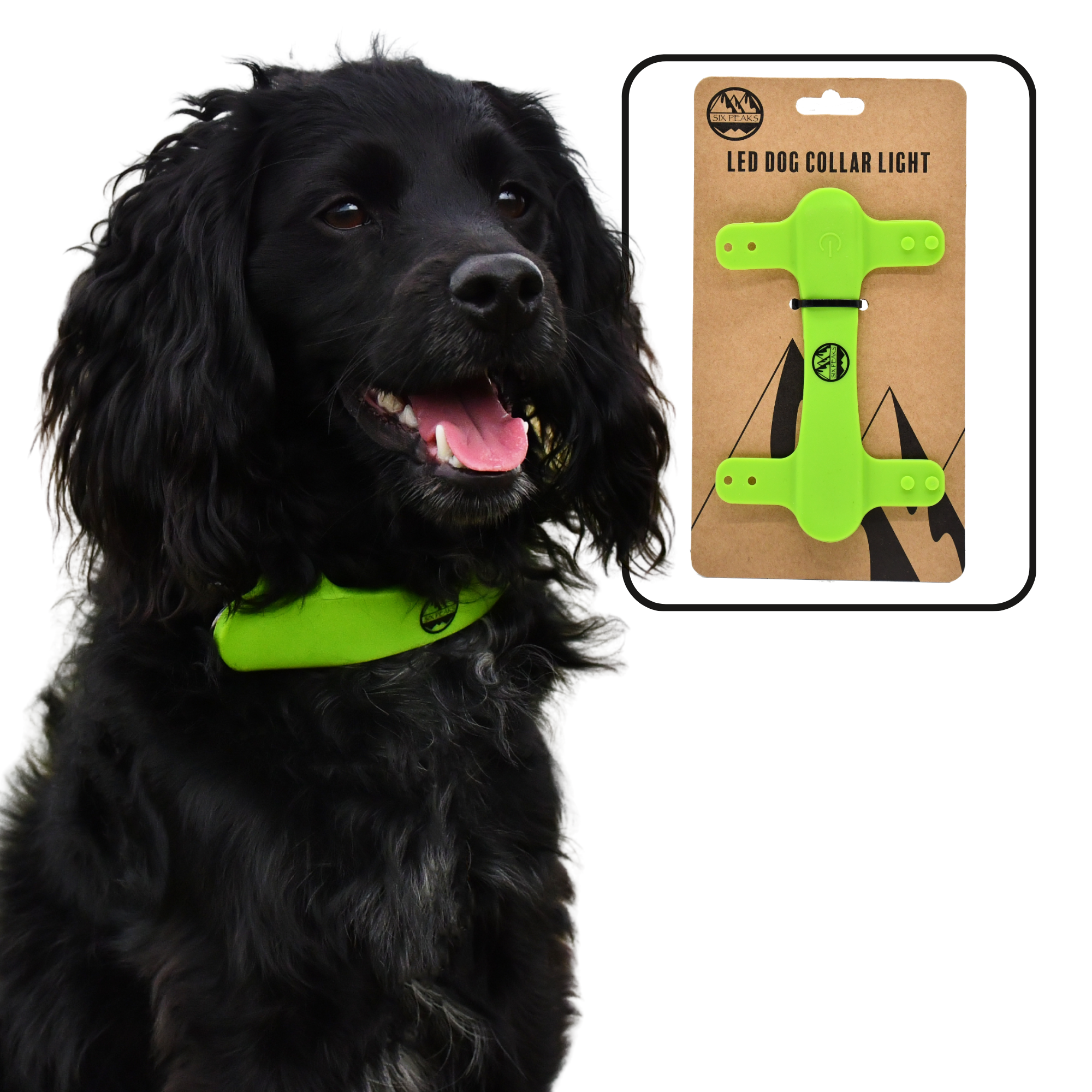 Six Peaks LED Light Dog Collar Attachment (Fluo Yellow)