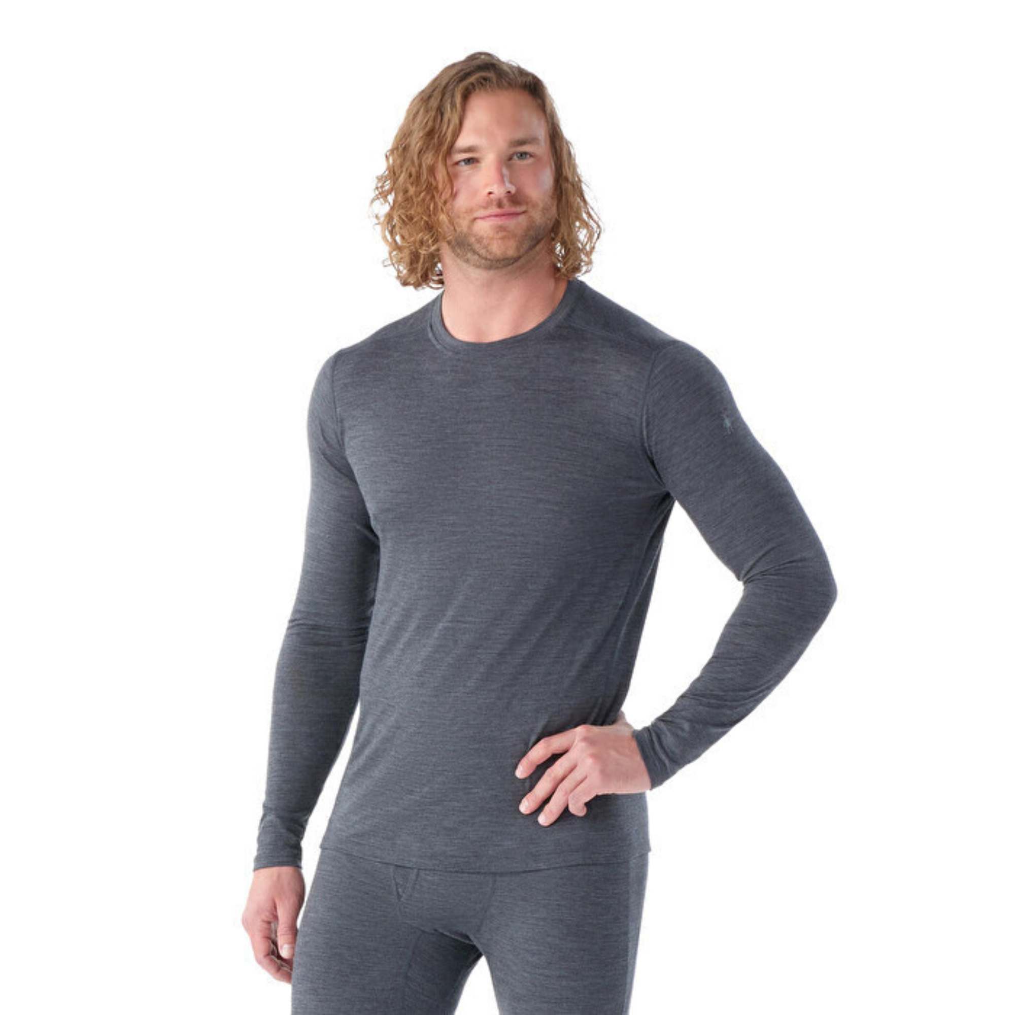 Smartwool Men's Classic All-Season Merino 150 Long Sleeve Base Layer Top (Iron Heather)