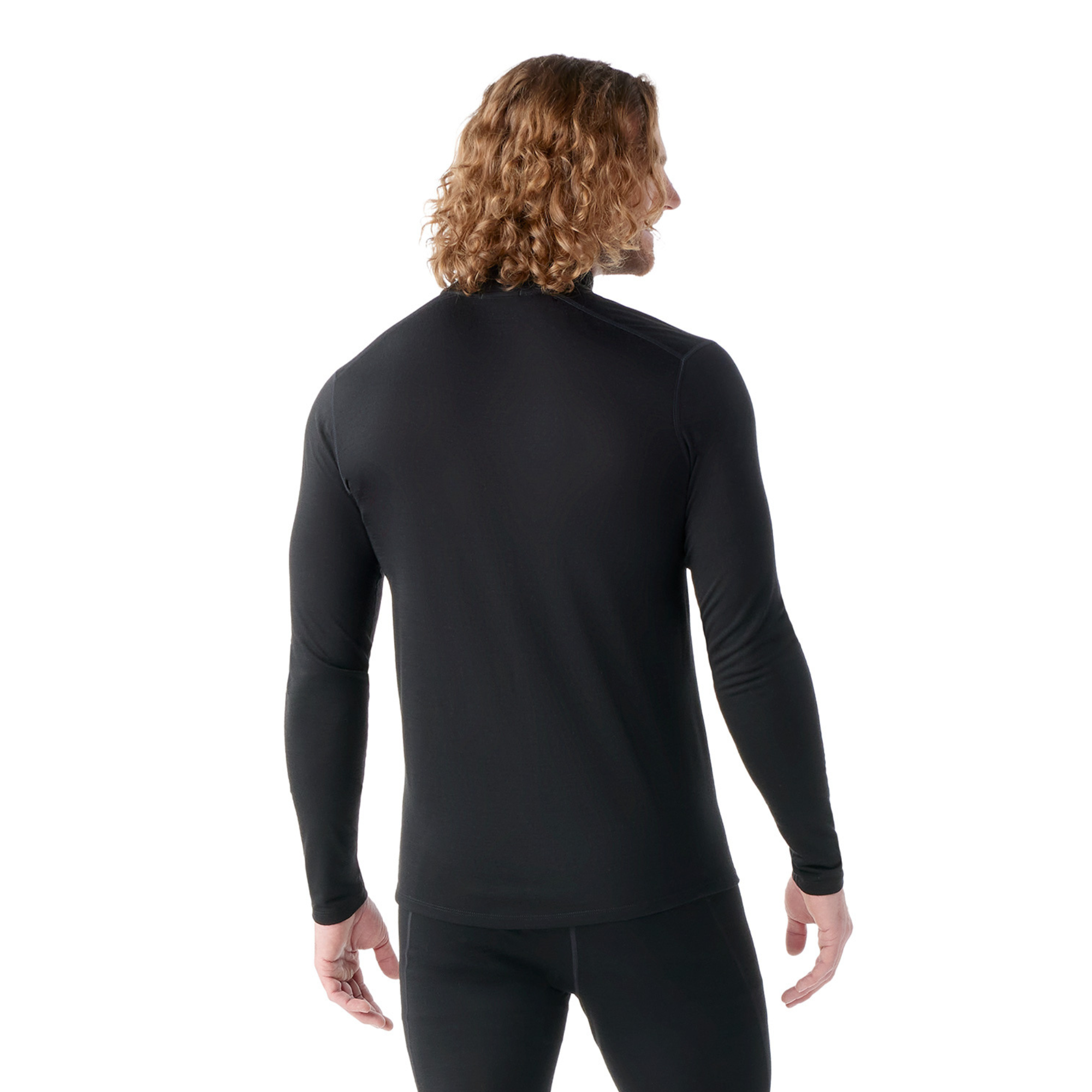 Smartwool Men's Classic Thermal Merino 150 Quarter Zip Long Sleeve Base Layer Top (Black)