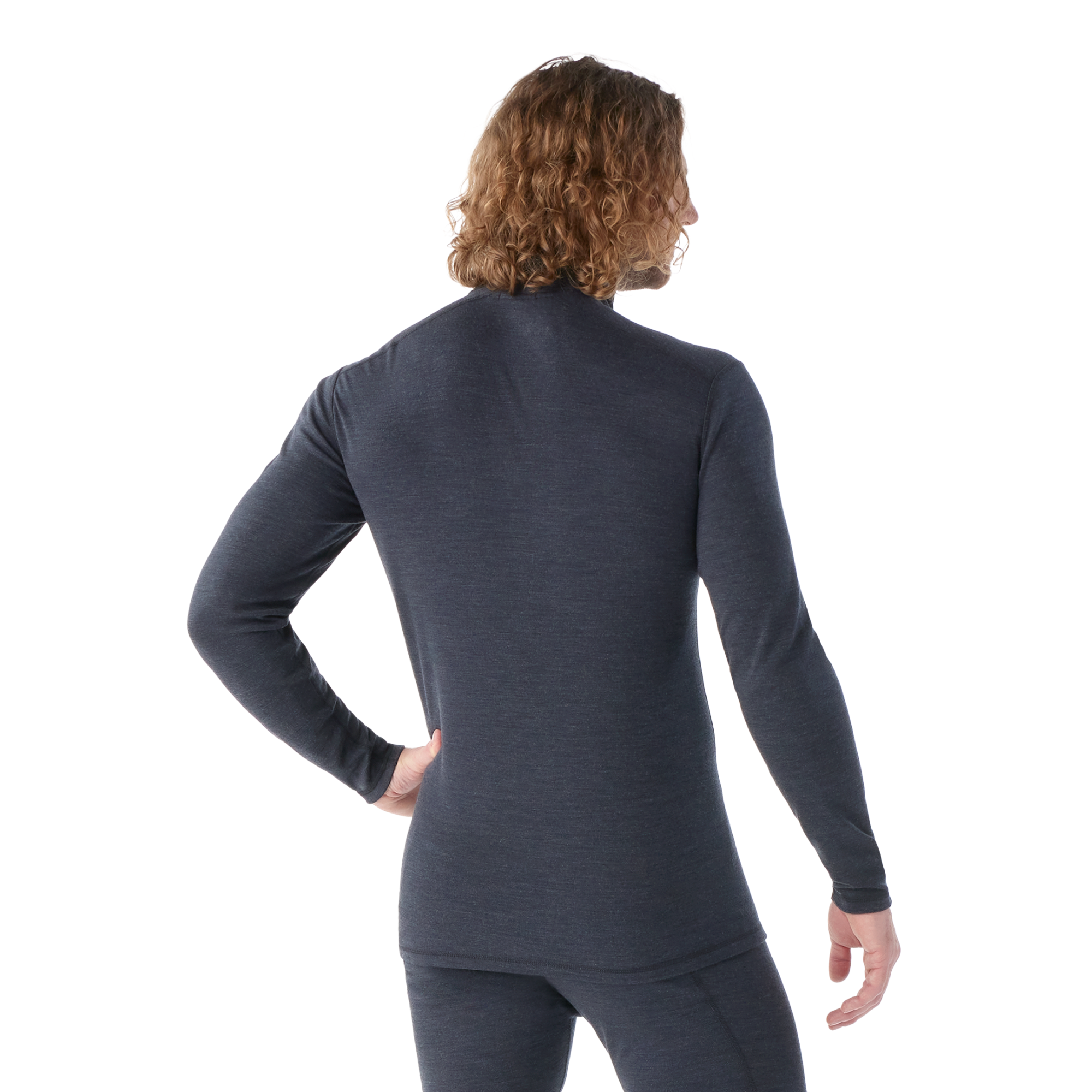 Smartwool Men's Classic Thermal Merino 250 Quarter Zip Long Sleeve Base Layer Top (Charcoal Heather)